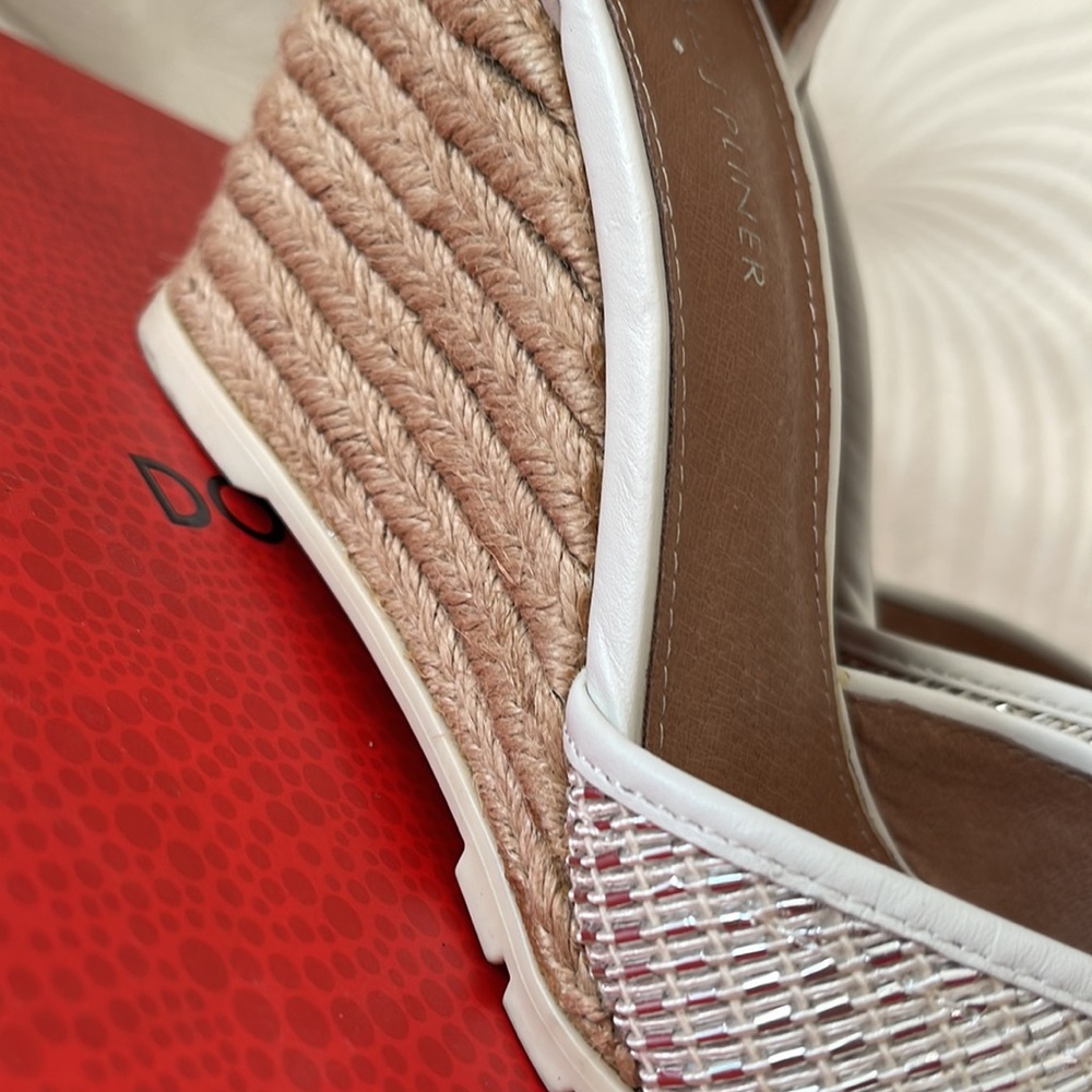 Donald J. Pliner White Metallic Wedge Sandals - Picture 13 of 16